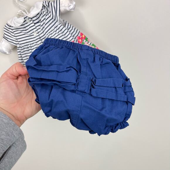 Janie and Jack Navy Striped Floral Set 0-3 Months - Picture 8 of 10